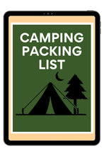 Load image into Gallery viewer, One pot vegan camping meal planner and packing list
